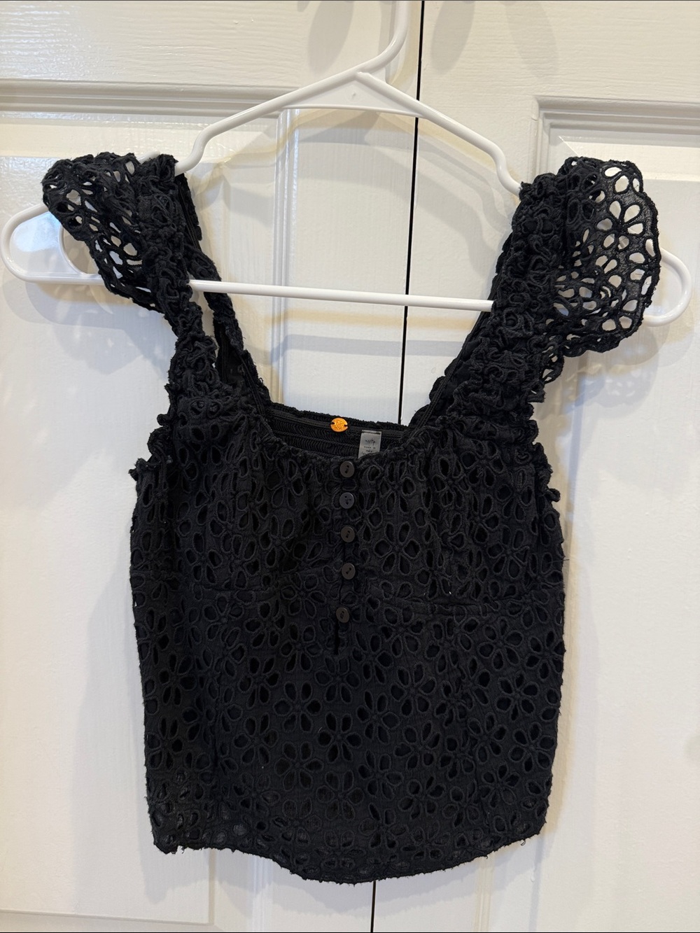 Free People Women’s Black Eyelet Tank Top